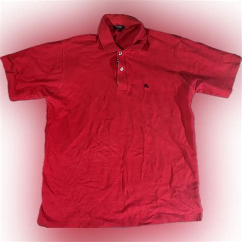 Burberry London Pique Polo Shirt Men’s L Red 